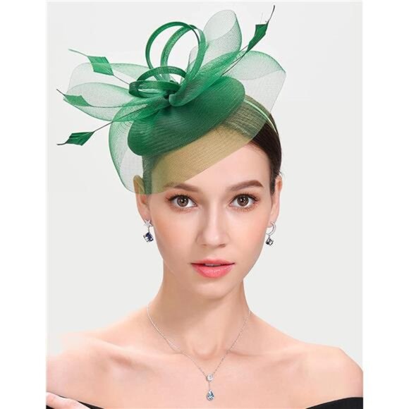 Fascinator Church Derby Hat Pillbox Hats Green main image 5